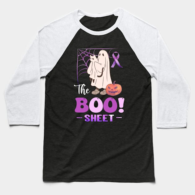 The boo sheet - Domestic Violence - Halloween Purple Ribbon Baseball T-Shirt by CoolFuture